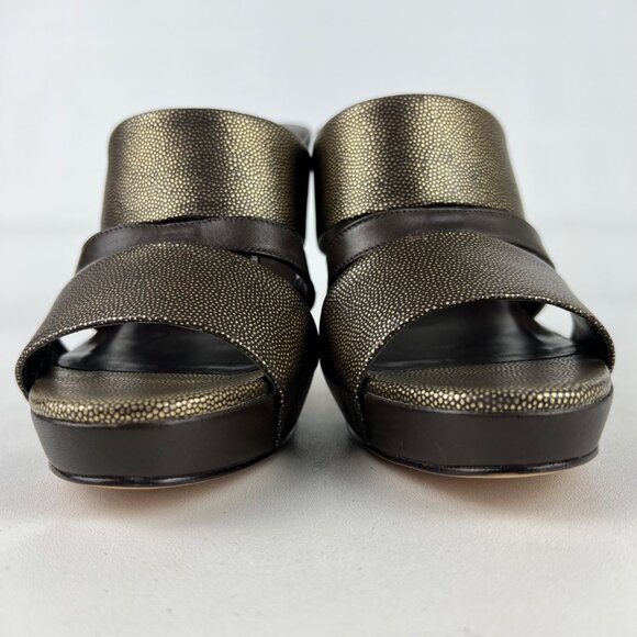 Cole Haan Womens NikeAir Strappy Heeled Sandals Brown Speckled Leather size 8.5B - Picture 4 of 13